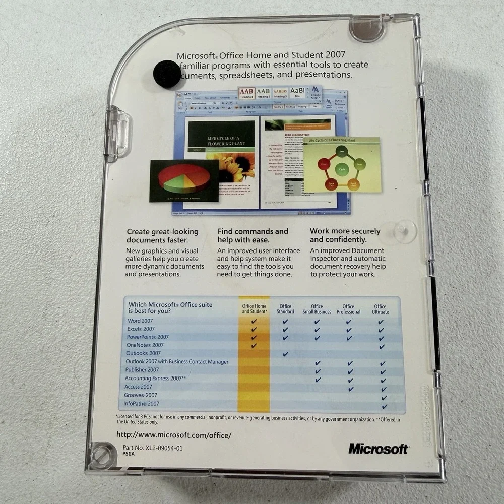 Microsoft Office 2007 Home and Student W/ Product Key - Excel, Word, PowerPoint